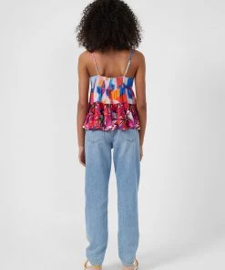 French Connection Isadora Delphine Patch Peplum Top New In