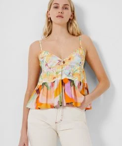 French Connection Isadora Delphine Patch Peplum Top