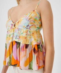 French Connection Isadora Delphine Patch Peplum Top