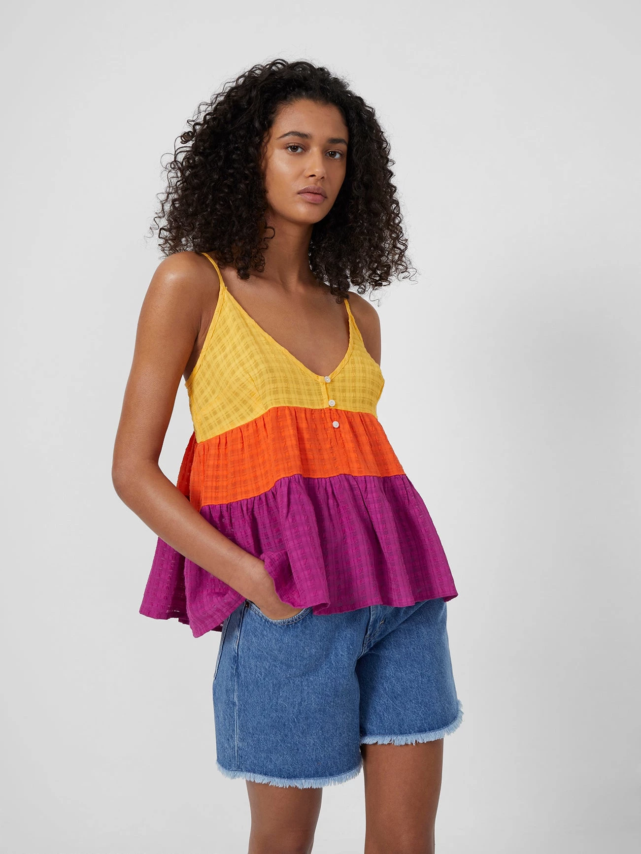 French Connection View All Adira Birch Tiered Strappy Top 3 French Connection View All Adira Birch Tiered Strappy Top