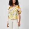 French Connection Isadora Patch Organic Poplin Bardot Top New In