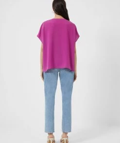 French Connection Crepe Light V Neck Top New In