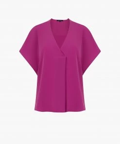 French Connection Crepe Light V Neck Top New In