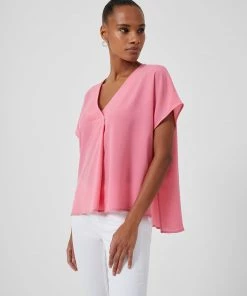 French Connection Crepe Light V Neck Top