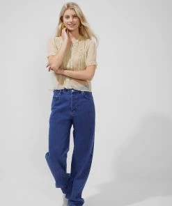 French Connection Doria Crinkle Ruffle Front Top