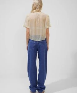 French Connection Doria Crinkle Ruffle Front Top