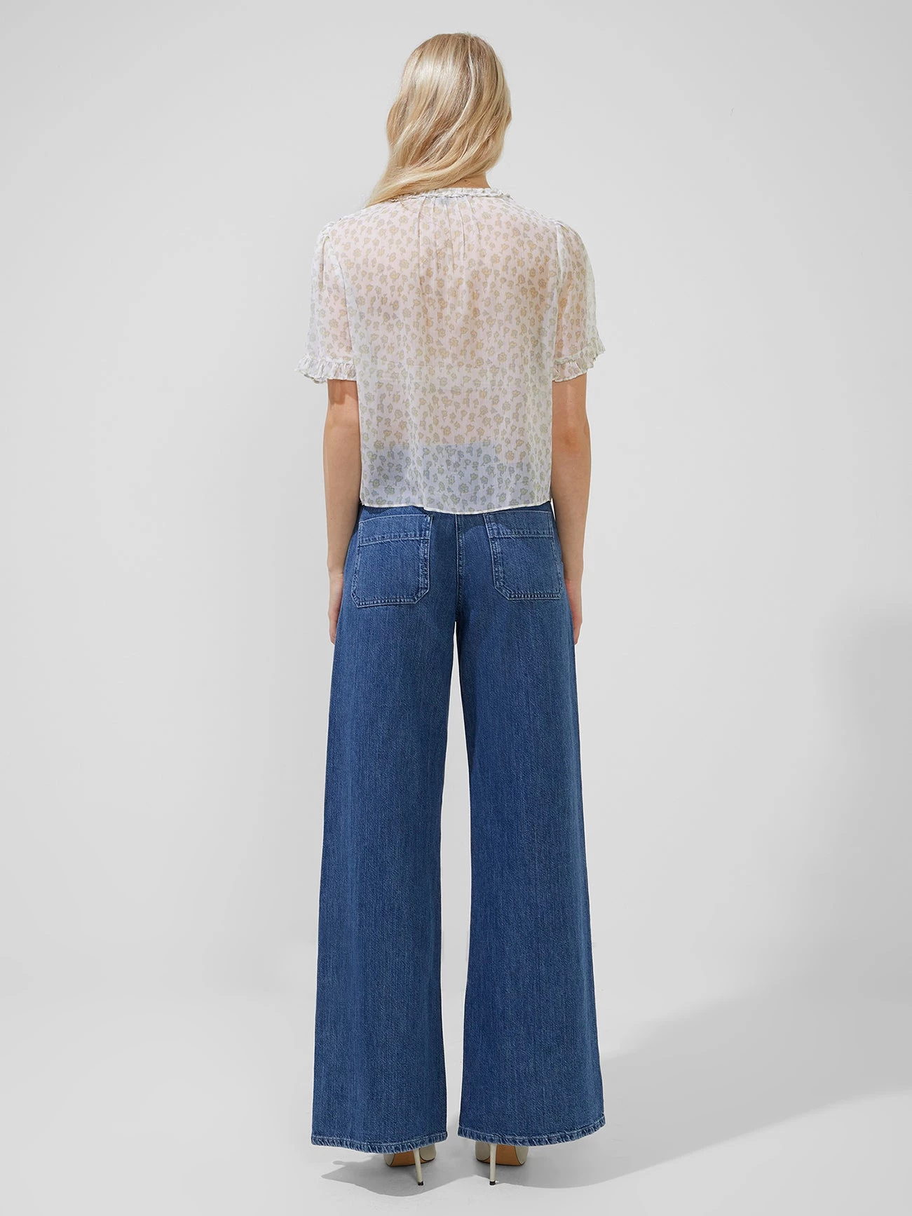 French Connection Doria Crinkle Ruffle Front Top 6 French Connection Doria Crinkle Ruffle Front Top