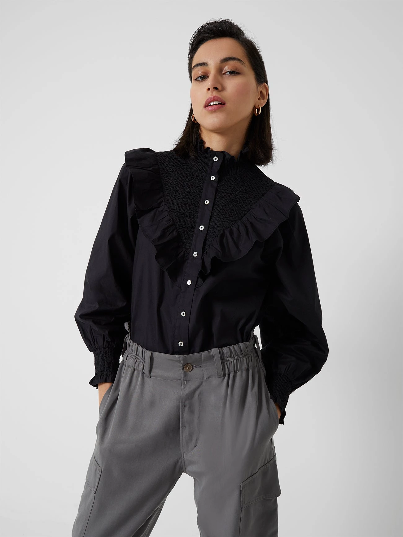 French Connection Organic Rhodes Poplin Smock Top Tops 3 French Connection Organic Rhodes Poplin Smock Top Tops