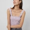 French Connection Yaki Organic Check Smocked Top Tops