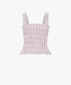 French Connection Yaki Organic Check Smocked Top Tops 11 French Connection Yaki Organic Check Smocked Top Tops