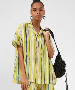 French Connection Gaia Delphine Open-Collar Shirt Sale