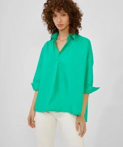 French Connection Sale Rhodes Poplin Side-Split Shirt