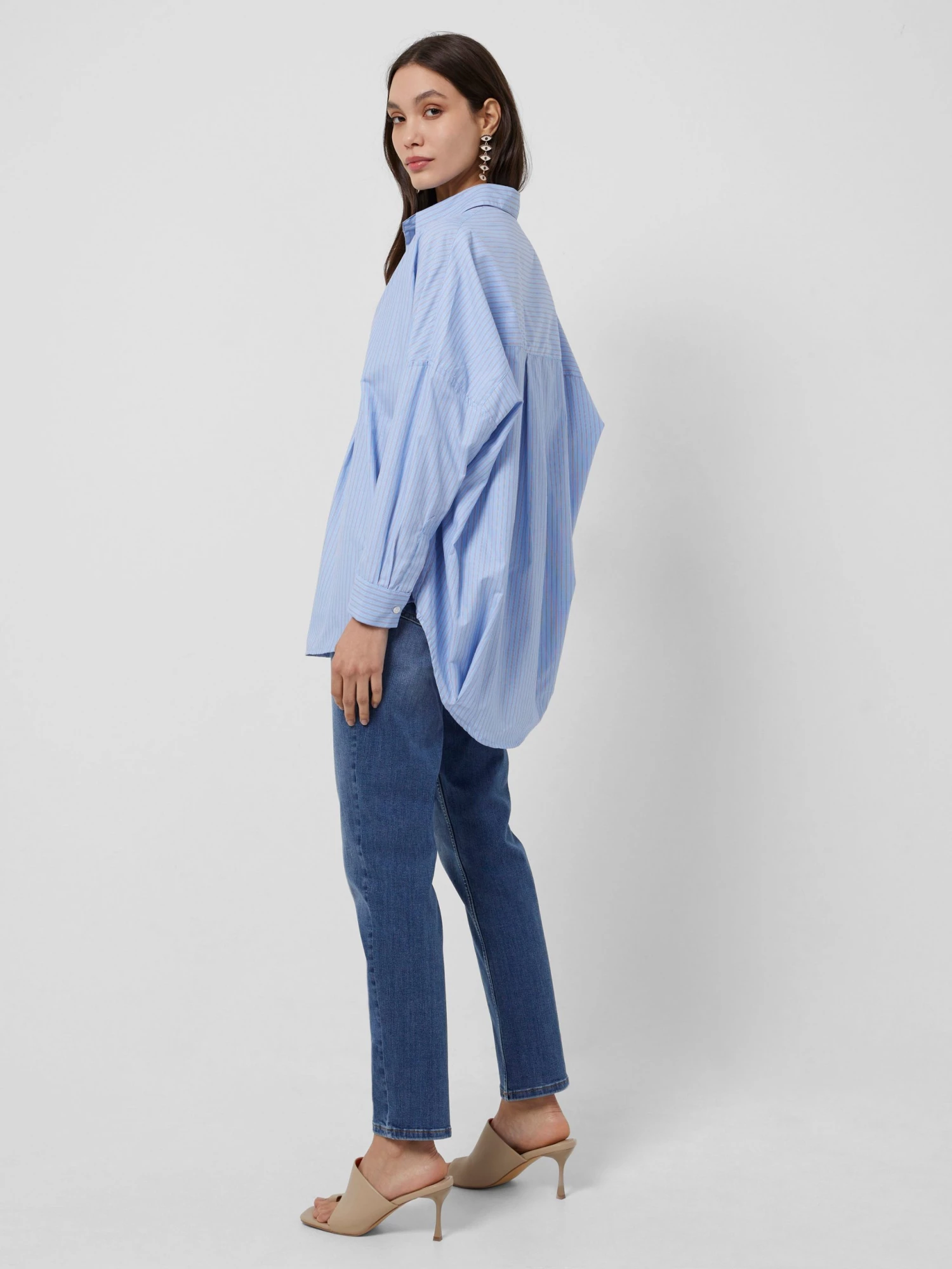 French Connection Bega Stripe Dip-Hem Shirt 5 French Connection Bega Stripe Dip-Hem Shirt