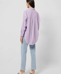 French Connection Bega Striped Dip-Hem Shirt Sale