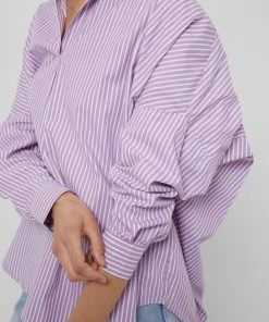 French Connection Bega Striped Dip-Hem Shirt Sale