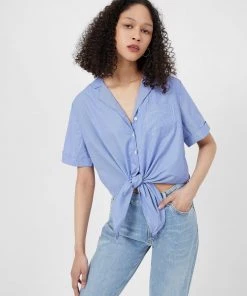 French Connection Sale Tatus Stripe Tie Front Shirt