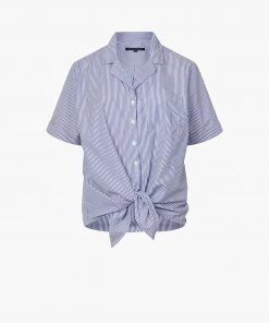 French Connection Sale Tatus Stripe Tie Front Shirt