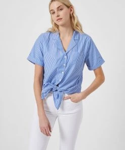 French Connection Tatus Stripe Tie Front Shirt
