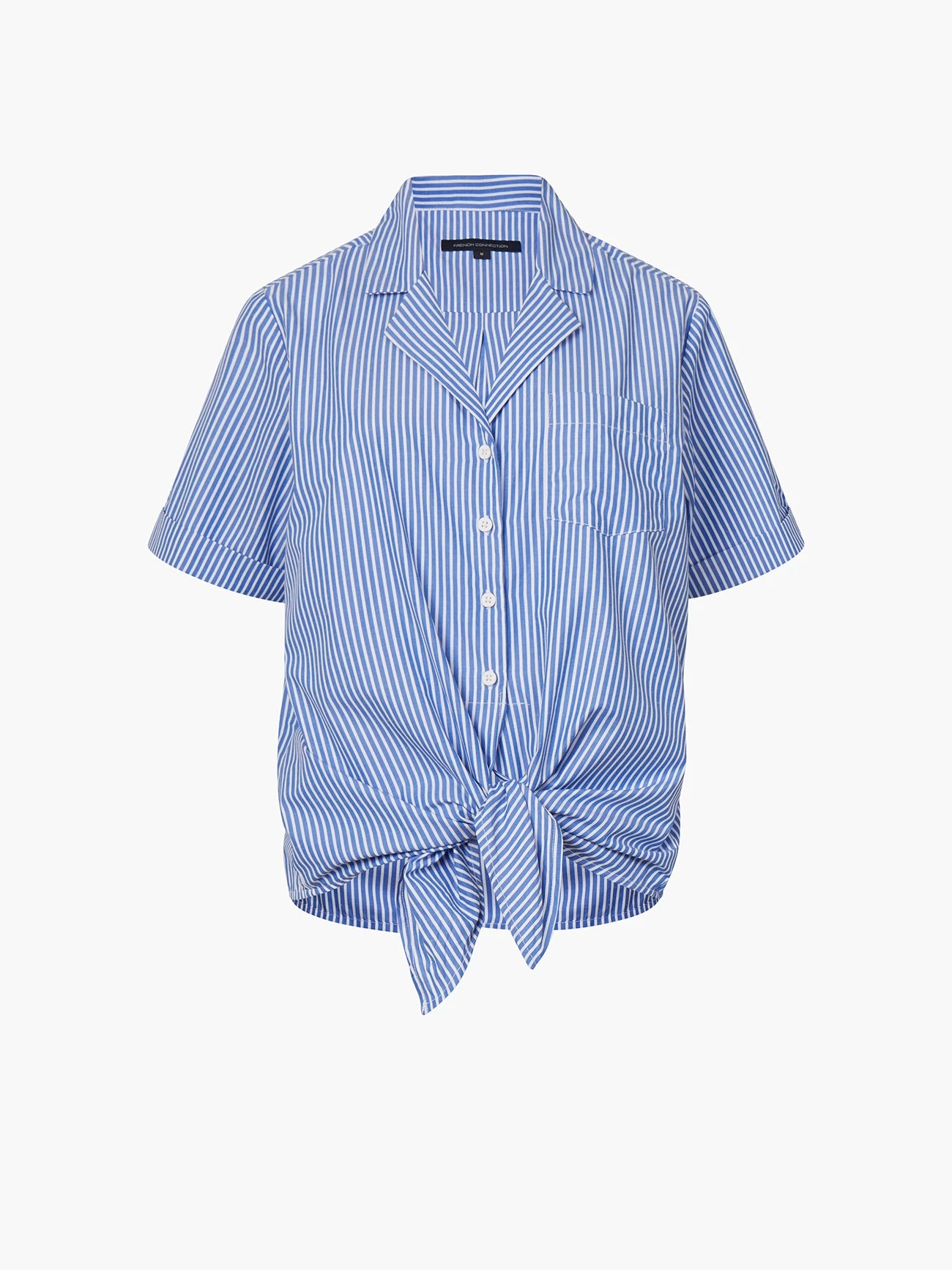 French Connection Tatus Stripe Tie Front Shirt 6 French Connection Tatus Stripe Tie Front Shirt