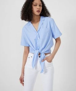 French Connection Sale Tatus Stripe Tie Front Shirt
