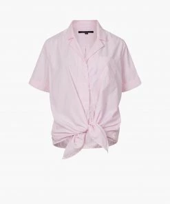 French Connection Tatus Stripe Tie Front Shirt Sale