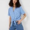 French Connection Sale Tatus Check Tie-Front Shirt