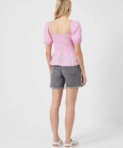 French Connection Artina Gingham Smocked Top Sale