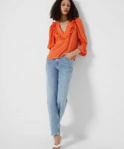 French Connection Crepe Light Ruffle Blouse Sale