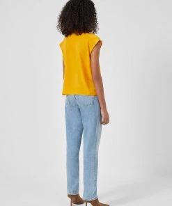 French Connection Sale Crepe Light Cropped Ruffle Blouse