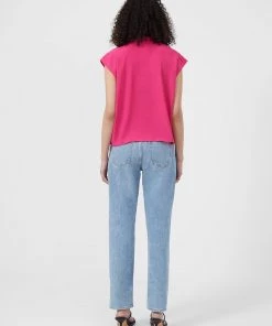 French Connection Crepe Light Cropped Ruffle Blouse Sale