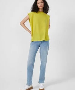 French Connection Crepe Light Shoulder Pad Tank Top Sale