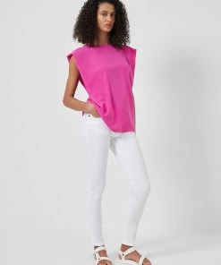 French Connection Sale Crepe Light Shoulder Pad Tank Top