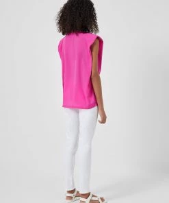 French Connection Sale Crepe Light Shoulder Pad Tank Top