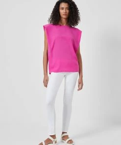 French Connection Sale Crepe Light Shoulder Pad Tank Top