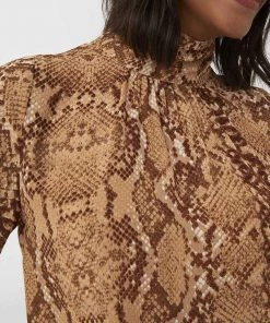 French Connection Snake Print Mock Neck Top Sale