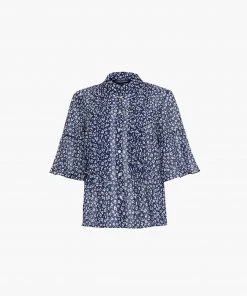French Connection Animal Print Pintuck Shirt Sale