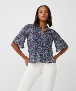 French Connection Sales 2022 53 French Connection Animal Print Pintuck Shirt Sale