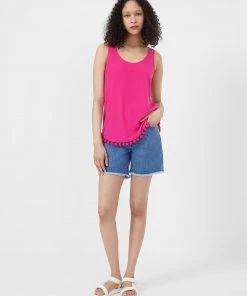 French Connection Crepe Light Pom Pom Vest Top Sale