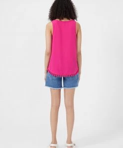 French Connection Crepe Light Pom Pom Vest Top Sale