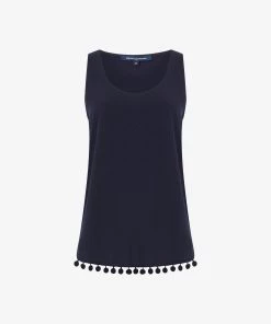 French Connection Sale Crepe Light Pom Pom Vest Top