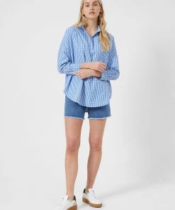 French Connection Sale Gingham Side Split Popover Shirt