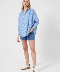 French Connection Sale Gingham Side Split Popover Shirt