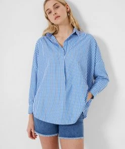 French Connection Sale Gingham Side Split Popover Shirt