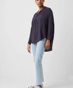 French Connection Tops Rhodes Crepe Pop Over Shirt