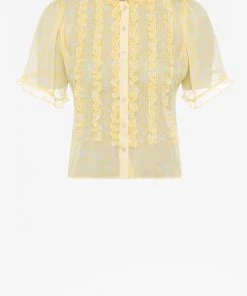 French Connection Bonita Crinkle Ruffle Shirt Sale
