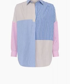 French Connection Mixed Stripe Pop Over Shirt Sale