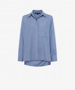 French Connection Thin Stripe Relaxed Popover Shirt Shirts 11 French Connection Thin Stripe Relaxed Popover Shirt Shirts