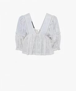 French Connection New In Abana Biton Broderie Crop Top