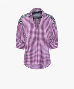 French Connection Adalhia Organic Gingham Puff Sleeve Shirt New In 13 French Connection Adalhia Organic Gingham Puff Sleeve Shirt New In