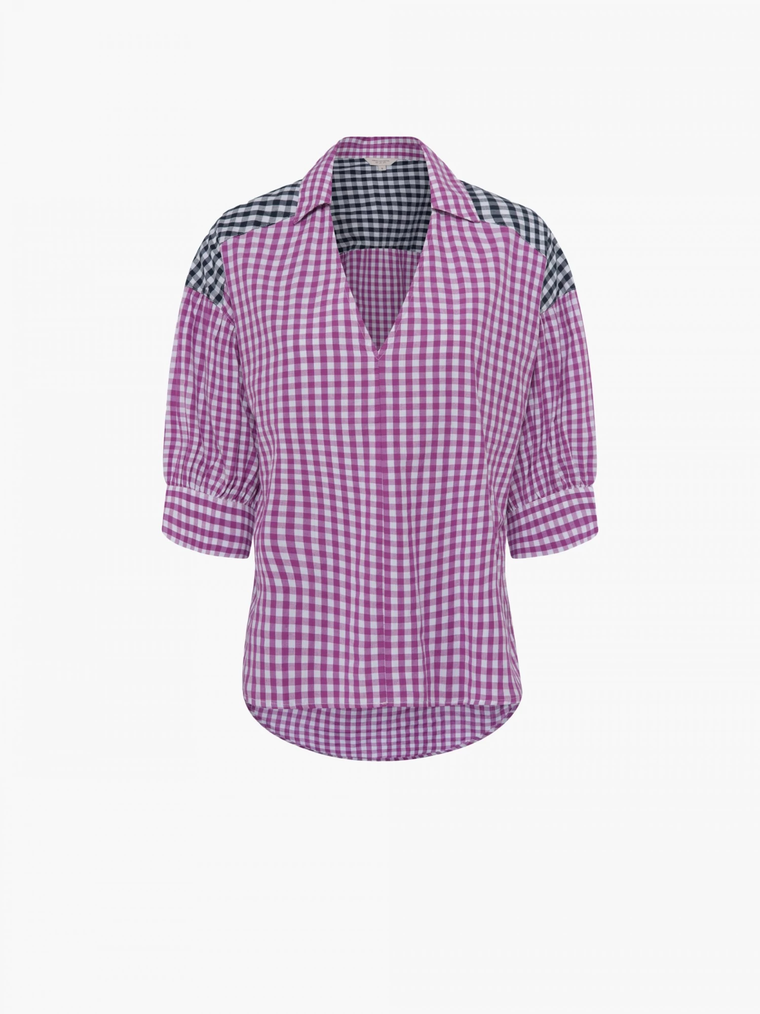 French Connection Adalhia Organic Gingham Puff Sleeve Shirt New In 8 French Connection Adalhia Organic Gingham Puff Sleeve Shirt New In